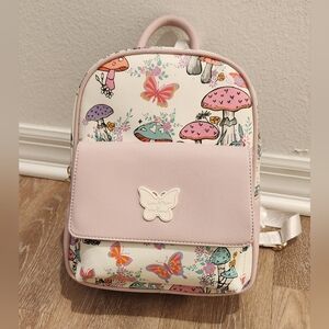 Luv Betsey by Betsey Johnson mini backpack purse - butterflies & mushrooms
